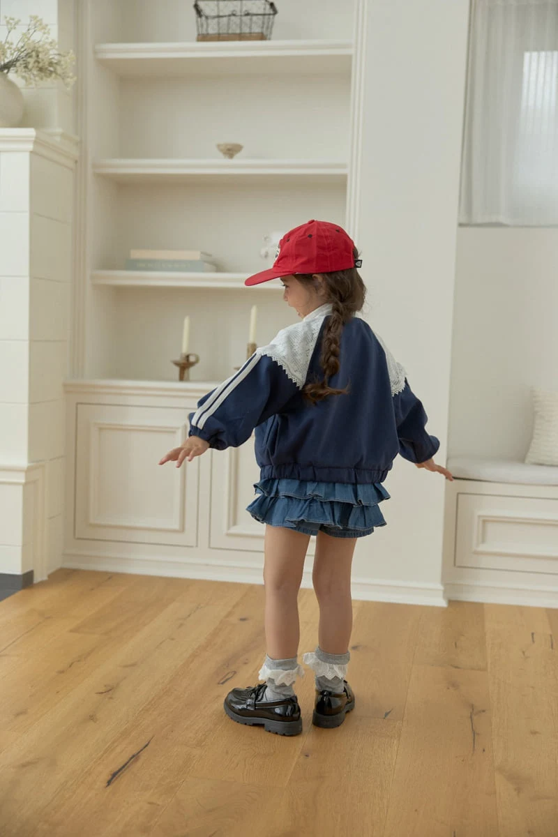 Dalla - Korean Children Fashion - #kidsshorts - Lace Mix-Up Jumper - 5