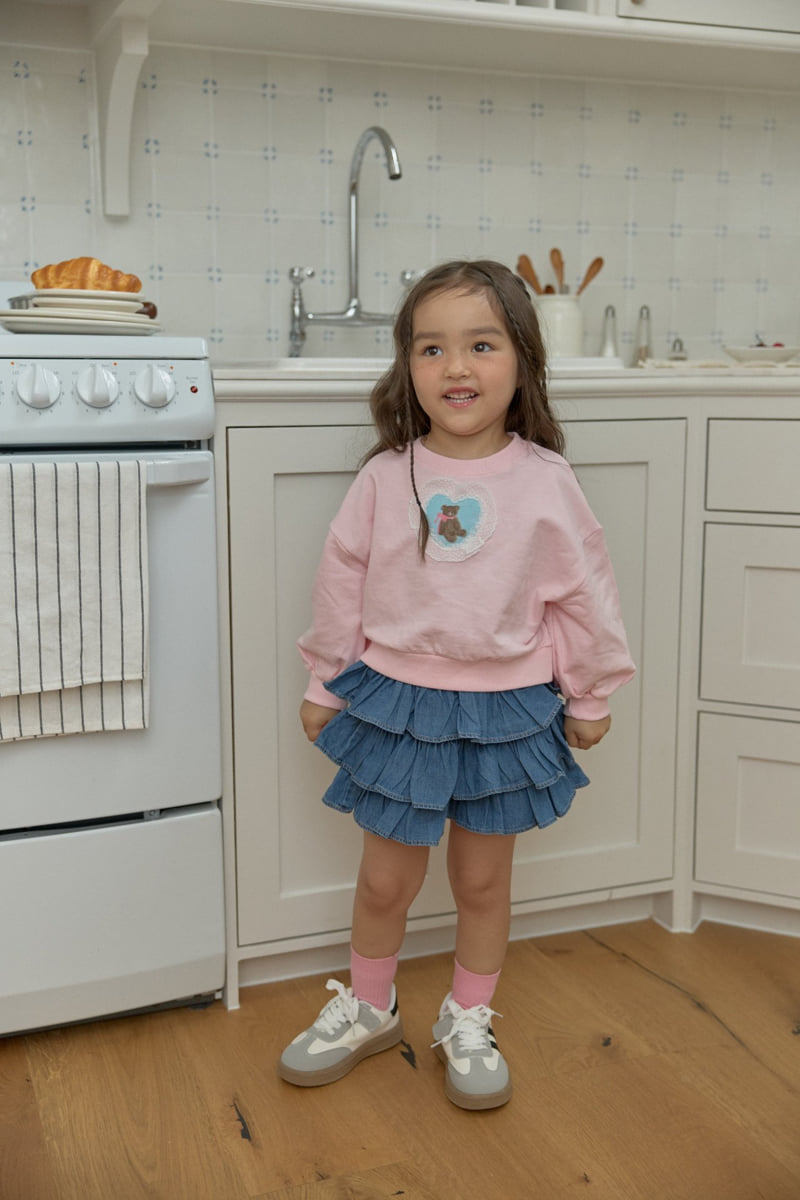 Dalla - Korean Children Fashion - #kidsshorts - Heart Bear Sweatshirt