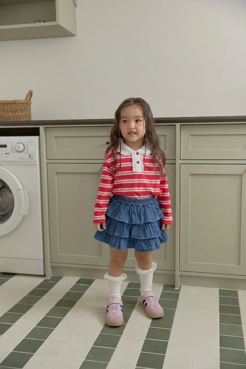 Dalla - Korean Children Fashion - #kidsstore - Gelato Collar Tee - 11