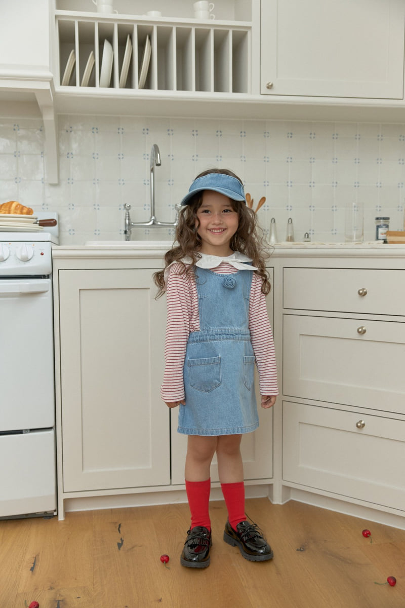 Dalla - Korean Children Fashion - #kidzfashiontrend - Apron Denim One-piece - 3