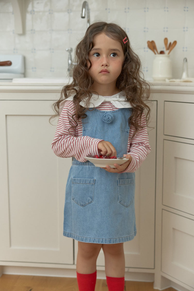 Dalla - Korean Children Fashion - #magicofchildhood - Apron Denim One-piece - 6