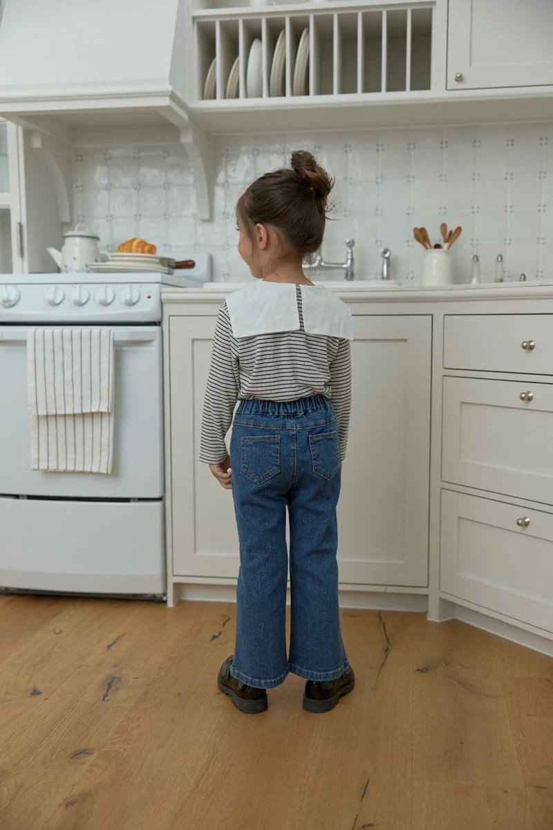 Dalla - Korean Children Fashion - #littlefashionista - Soft Ribbon Bootcut Jeans - 4