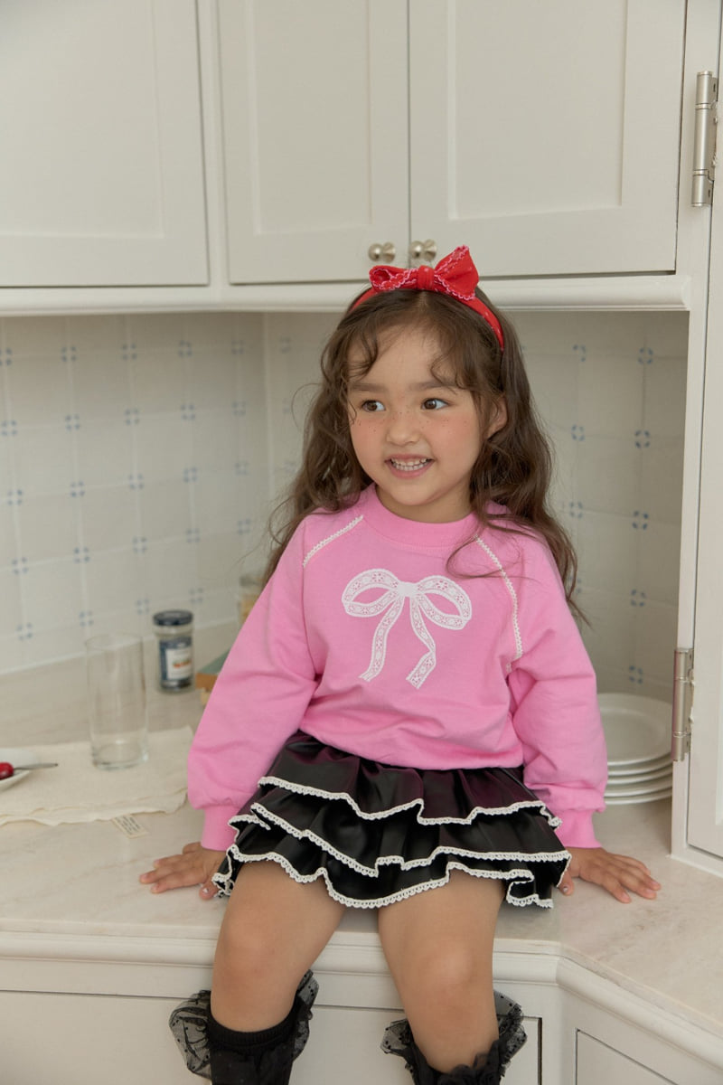 Dalla - Korean Children Fashion - #littlefashionista - Raglan Ribbon Sweatshirt - 4