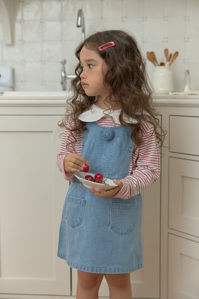 Dalla - Korean Children Fashion - #minifashionista - Apron Denim One-piece - 7
