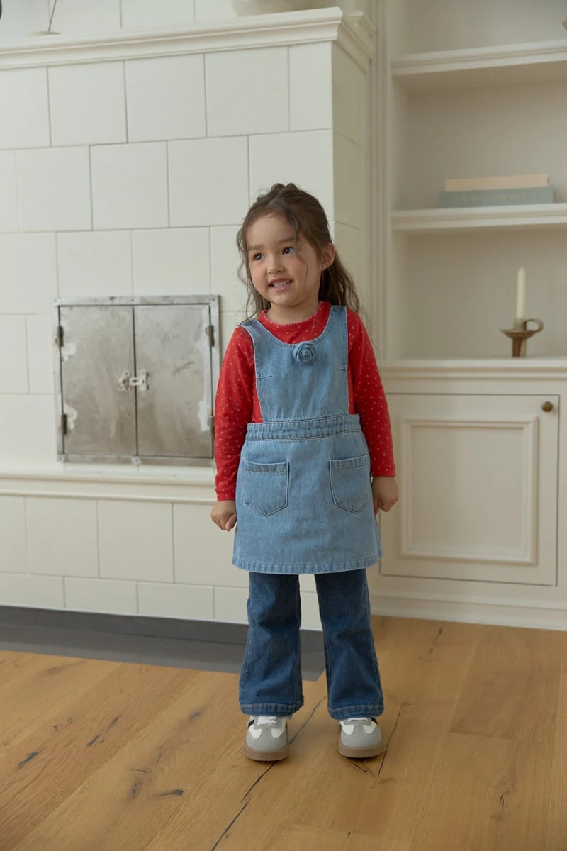 Dalla - Korean Children Fashion - #minifashionista - Soft Ribbon Bootcut Jeans - 5