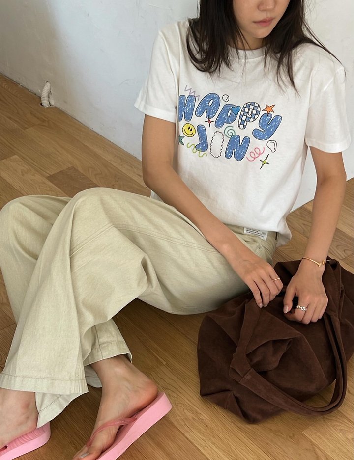 Diana - Korean Women Fashion - #momslook - Happy Jean Tee - 7