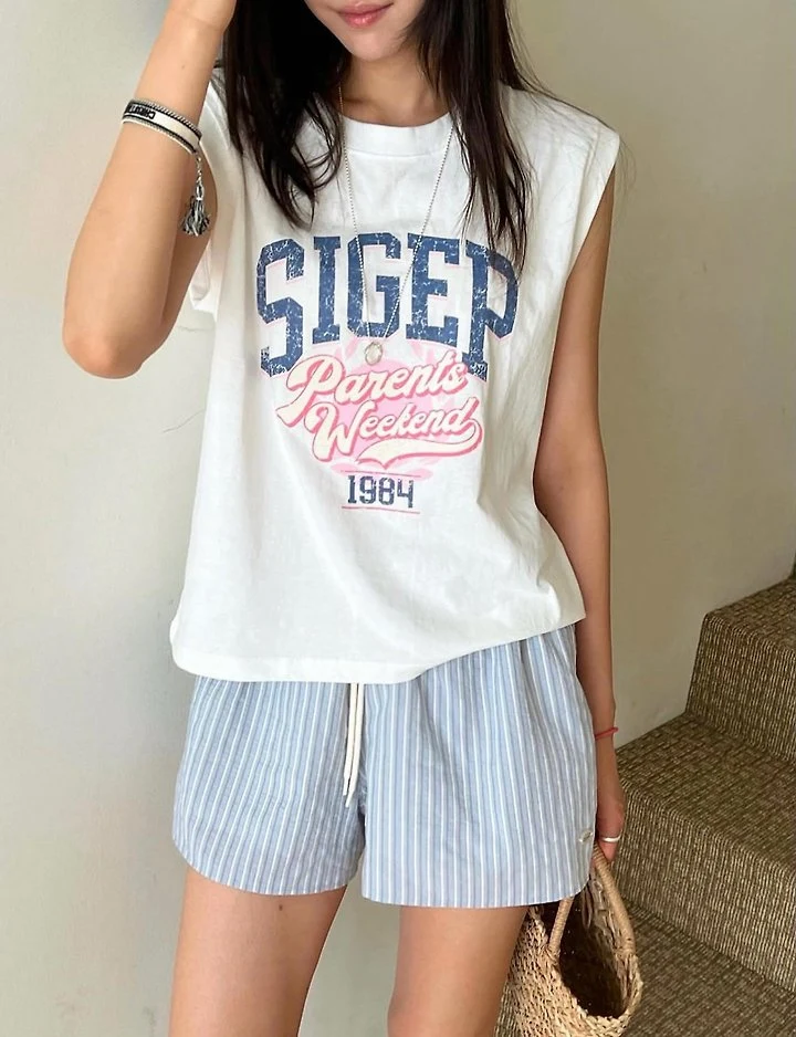 Diana - Korean Women Fashion - #momslook - Weekend Sleeveless Tee - 9