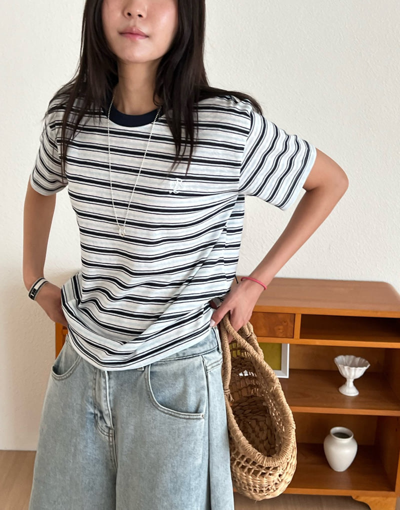 Diana - Korean Women Fashion - #momslook - Candy Stripe Tee - 12
