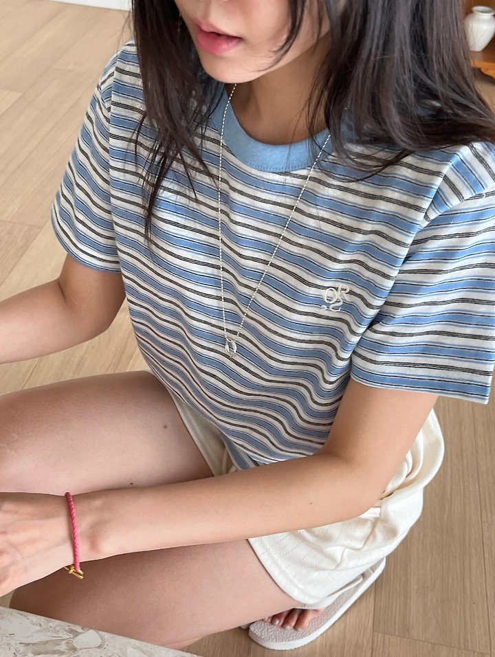 Diana - Korean Women Fashion - #momslook - Candy Stripe Tee - 6