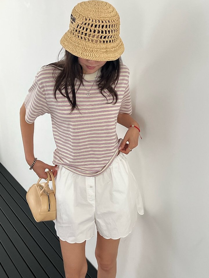 Diana - Korean Women Fashion - #momslook - Vicky Stripe Tee - 11