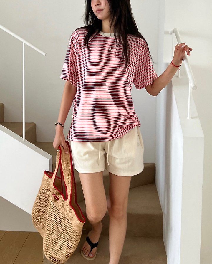 Diana - Korean Women Fashion - #momslook - Vicky Stripe Tee - 5