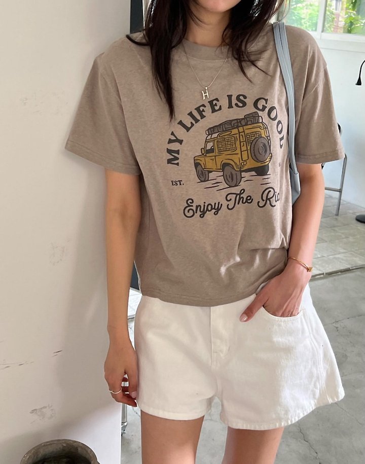 Diana - Korean Women Fashion - #momslook - Jeep Tee - 6