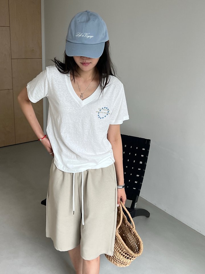 Diana - Korean Women Fashion - #momslook - Call Star V-Neck Tee - 10