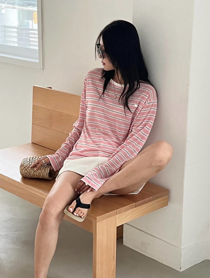 Diana - Korean Women Fashion - #pursuepretty - Slush Stripe Tee - 2