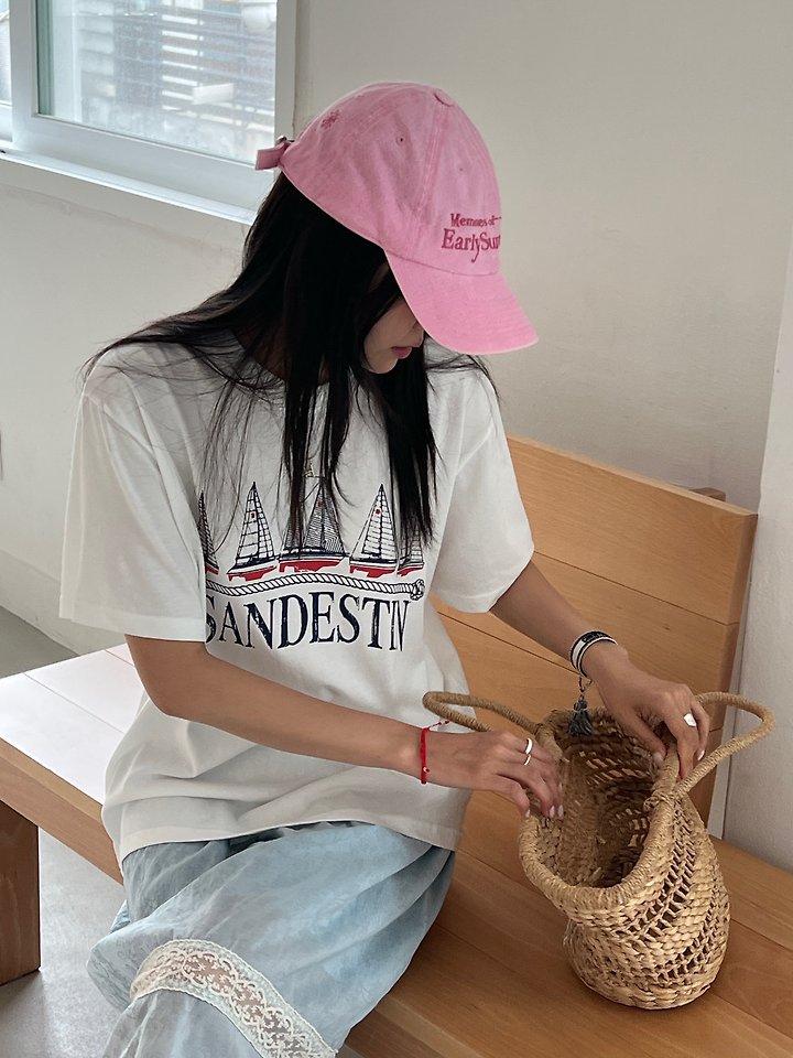 Diana - Korean Women Fashion - #romanticstyle - Ocean Tee - 3