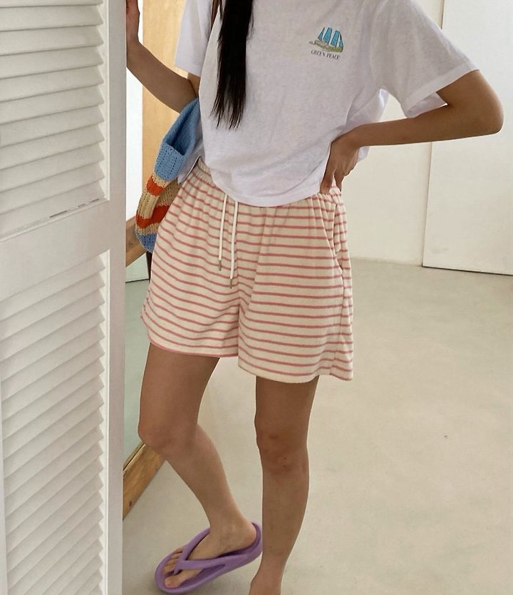 Diana - Korean Women Fashion - #vintagekidsstyle - Marine Terry Shorts - 11