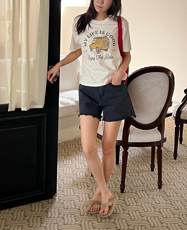 Diana - Korean Women Fashion - #vintagekidsstyle - Jeep Tee - 10
