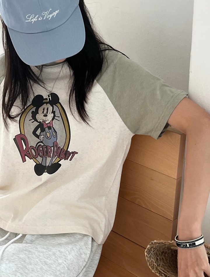 Diana - Korean Women Fashion - #vintageinspired - Rabbit Raglan Tee - 4