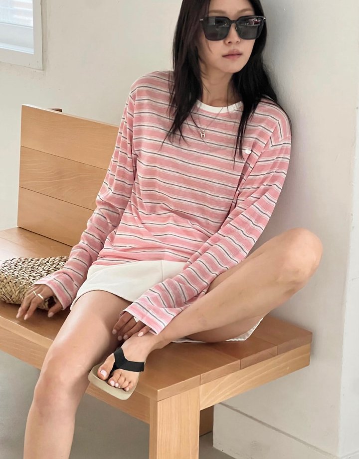 Diana - Korean Women Fashion - #vintagekidsstyle - Slush Stripe Tee