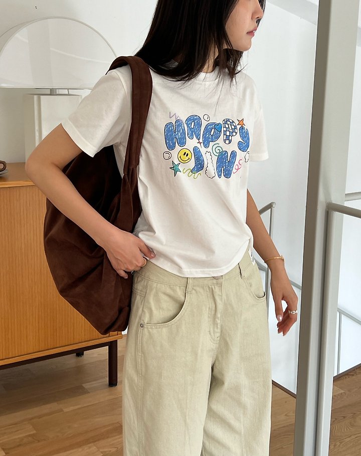 Diana - Korean Women Fashion - #momslook - Happy Jean Tee - 4