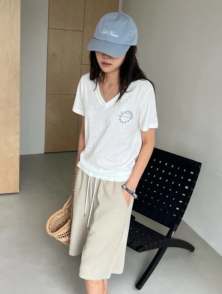Diana - Korean Women Fashion - #womensfashion - Call Star V-Neck Tee - 11