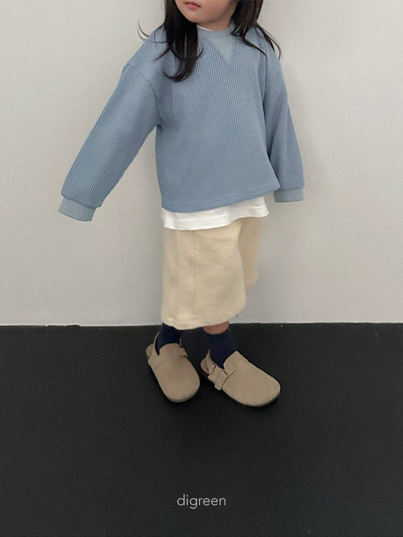 Digreen - Korean Children Fashion - #Kfashion4kids - Flat Waffle Sweatshirt - 6