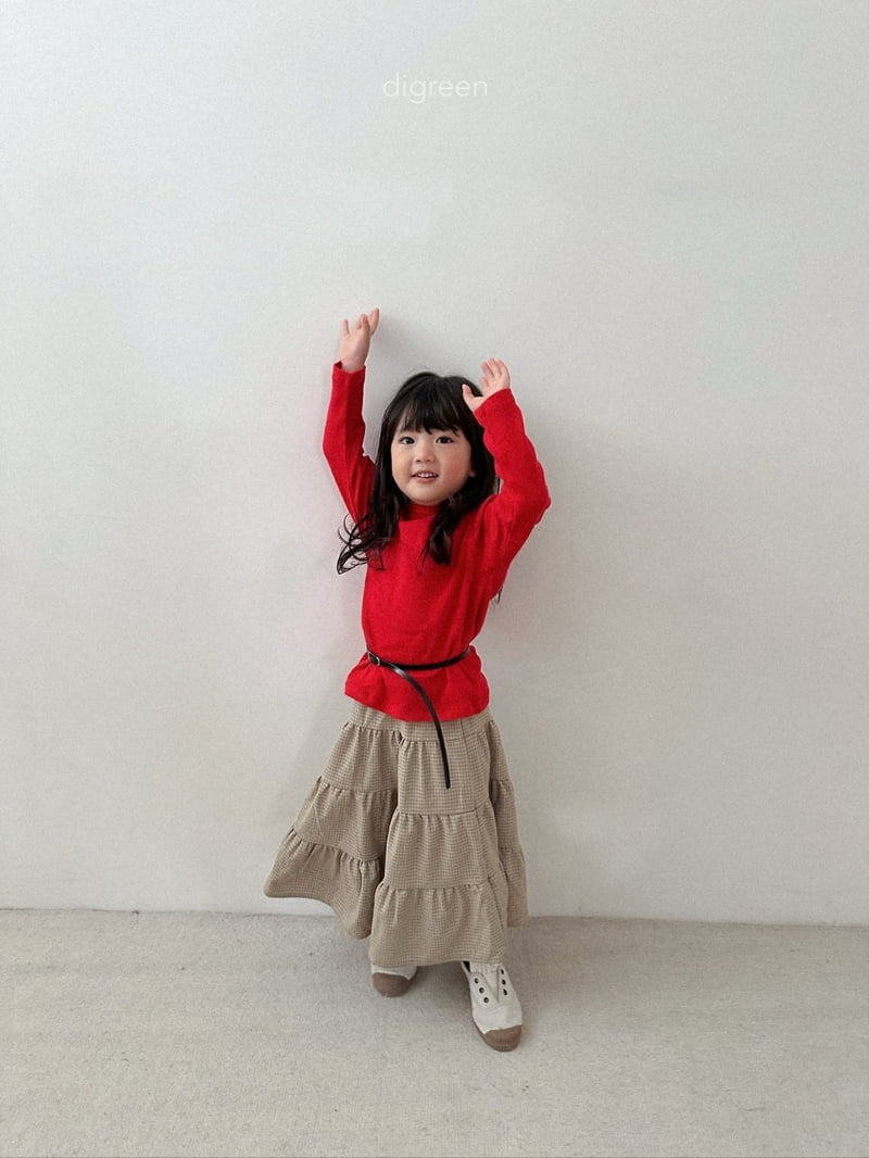 Digreen - Korean Children Fashion - #Kfashion4kids - Check Tiered Skirt - 7
