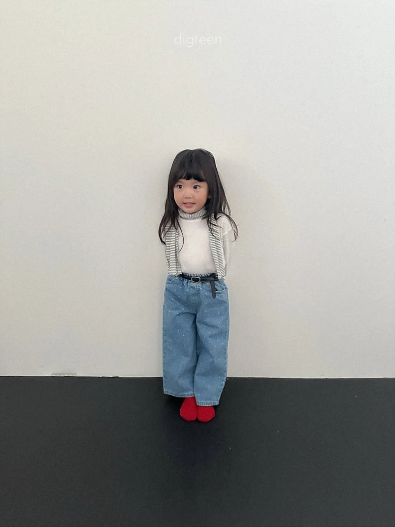 Digreen - Korean Children Fashion - #Kfashion4kids - Dot Denim Pants - 5