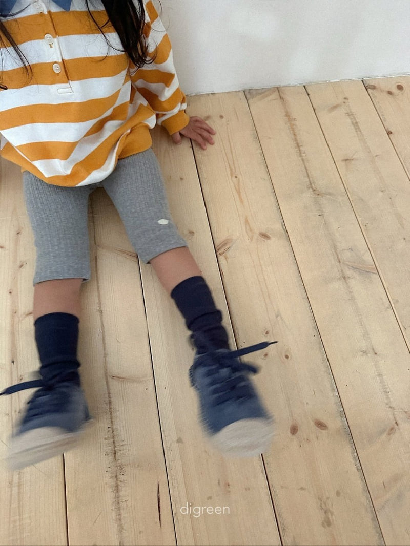 Digreen - Korean Children Fashion - #childofig - Ribbed Capri Leggings - 8