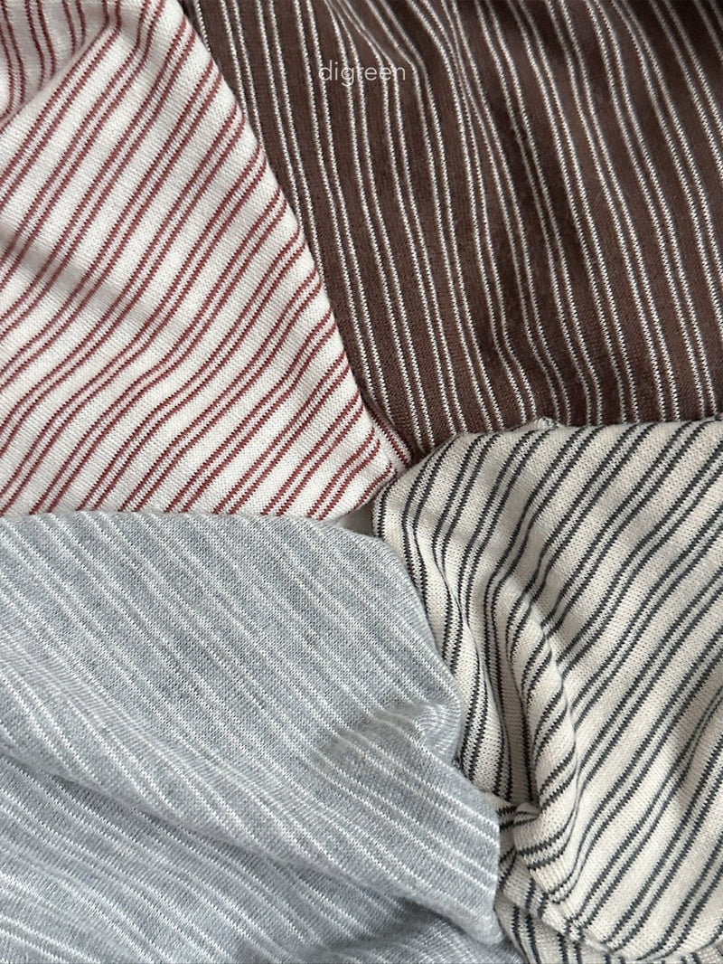 Digreen - Korean Children Fashion - #childofig - Striped Latte Tee - 3
