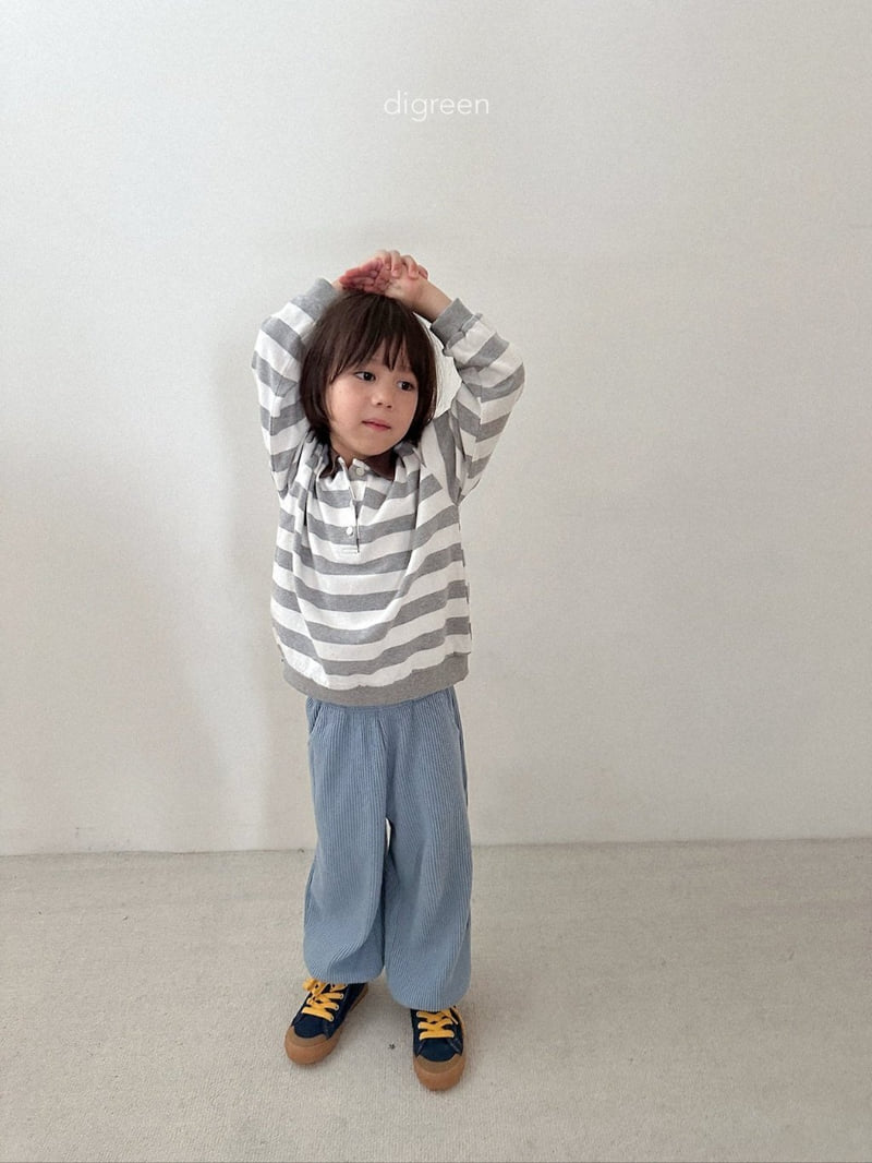 Digreen - Korean Children Fashion - #childofig - Striped Collar Sweatshirt - 8
