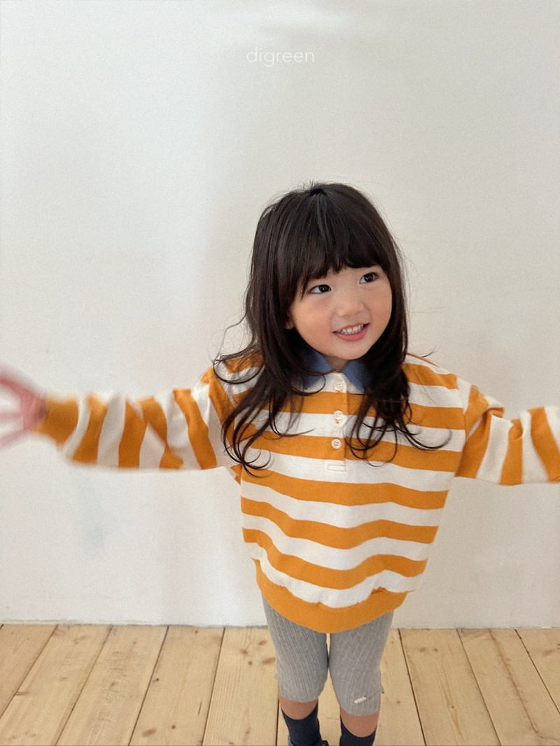 Digreen - Korean Children Fashion - #childrensboutique - Striped Collar Sweatshirt - 9