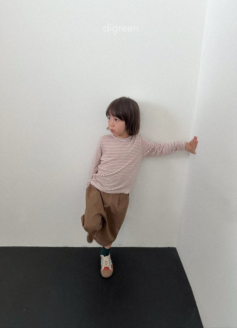 Digreen - Korean Children Fashion - #designkidswear - Striped Latte Tee - 5