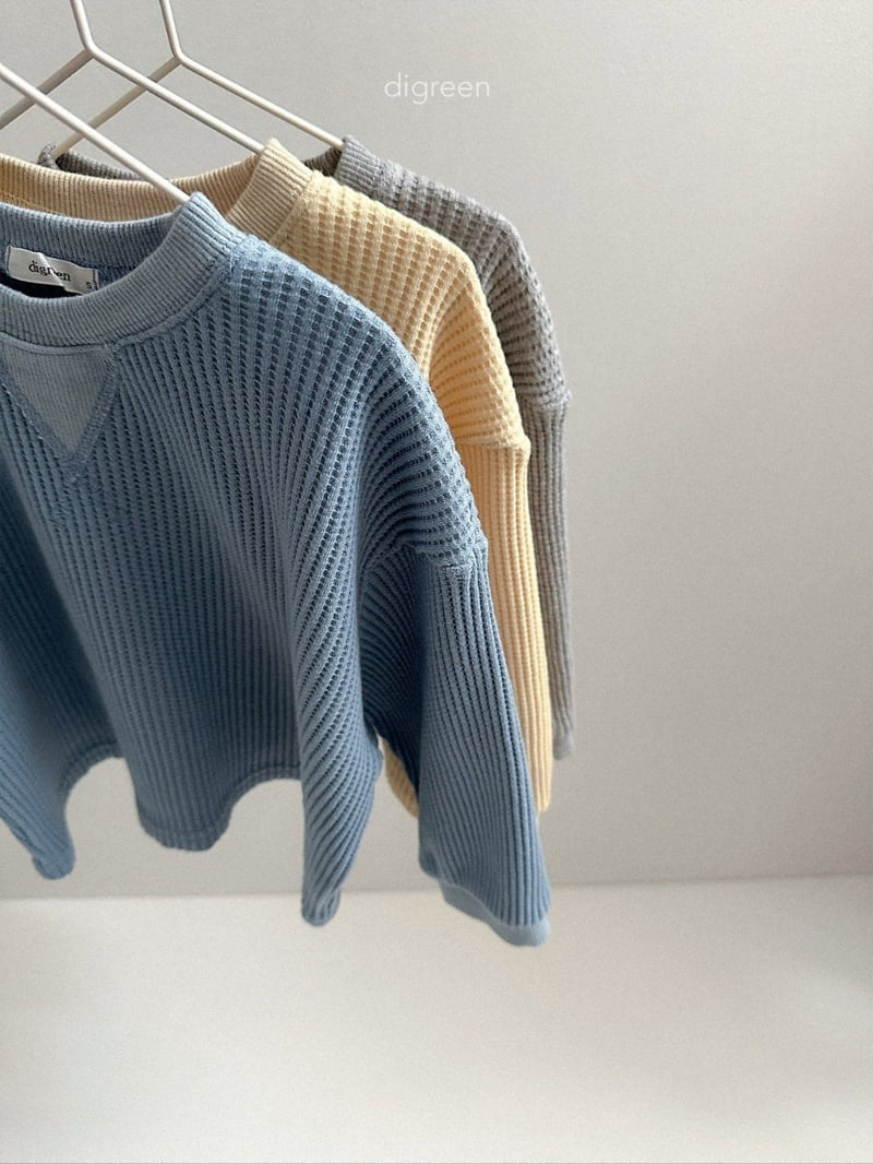 Digreen - Korean Children Fashion - #discoveringself - Flat Waffle Sweatshirt