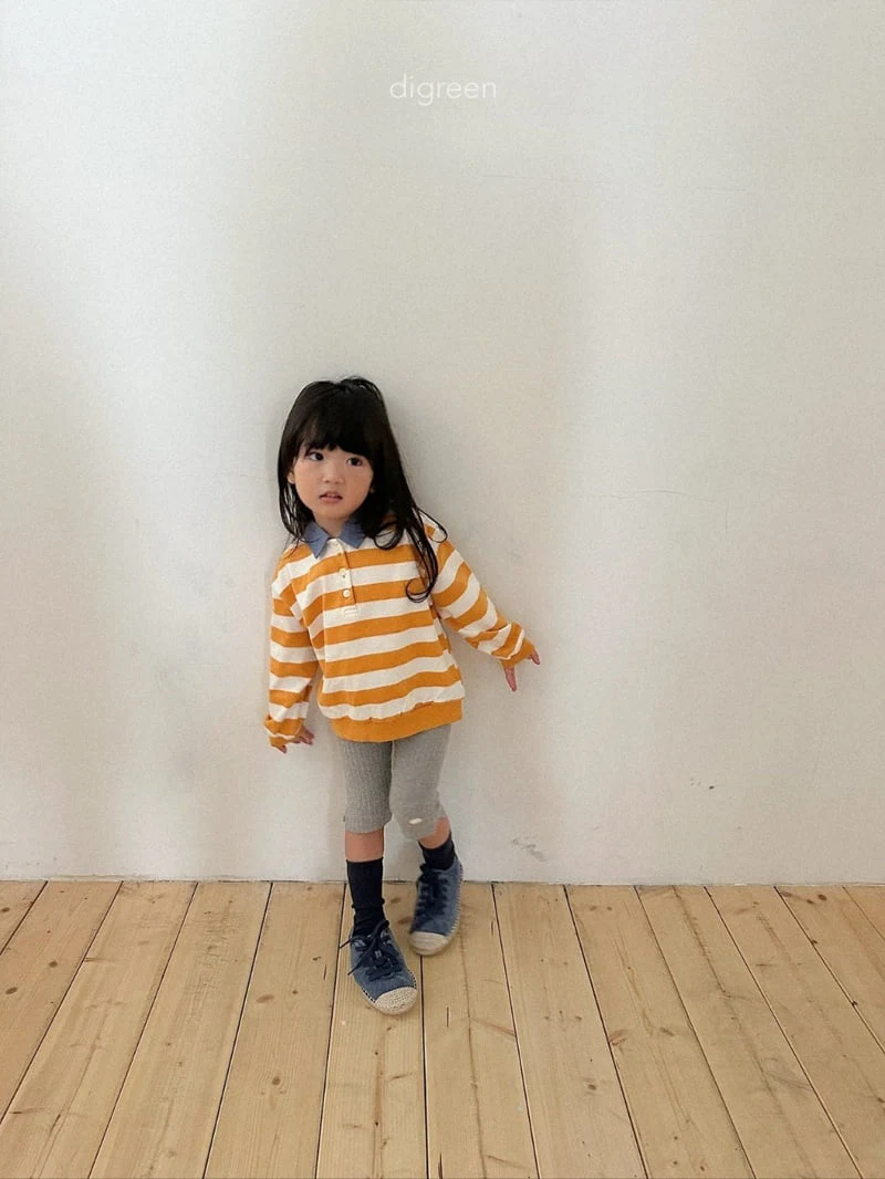 Digreen - Korean Children Fashion - #discoveringself - Striped Collar Sweatshirt - 11
