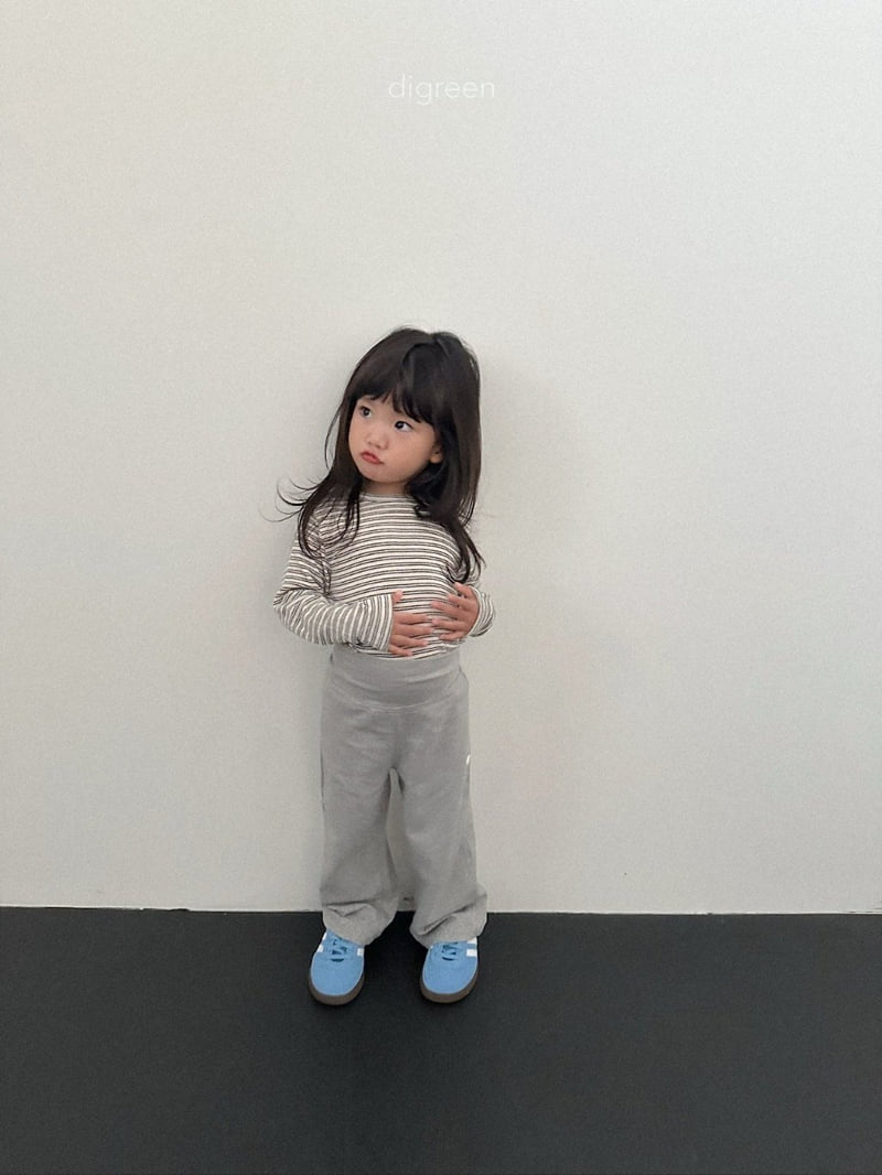Digreen - Korean Children Fashion - #fashionkids - Striped Latte Tee - 7
