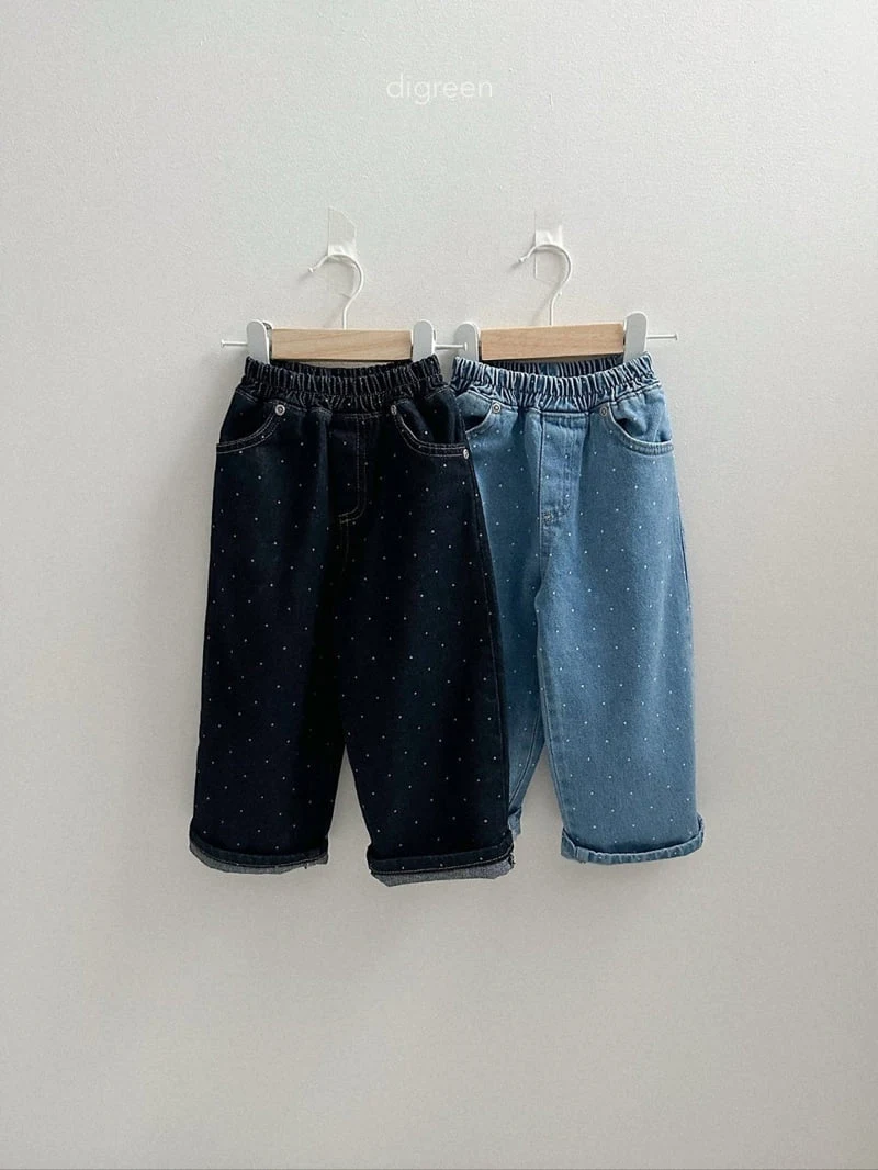 Digreen - Korean Children Fashion - #fashionkids - Dot Denim Pants