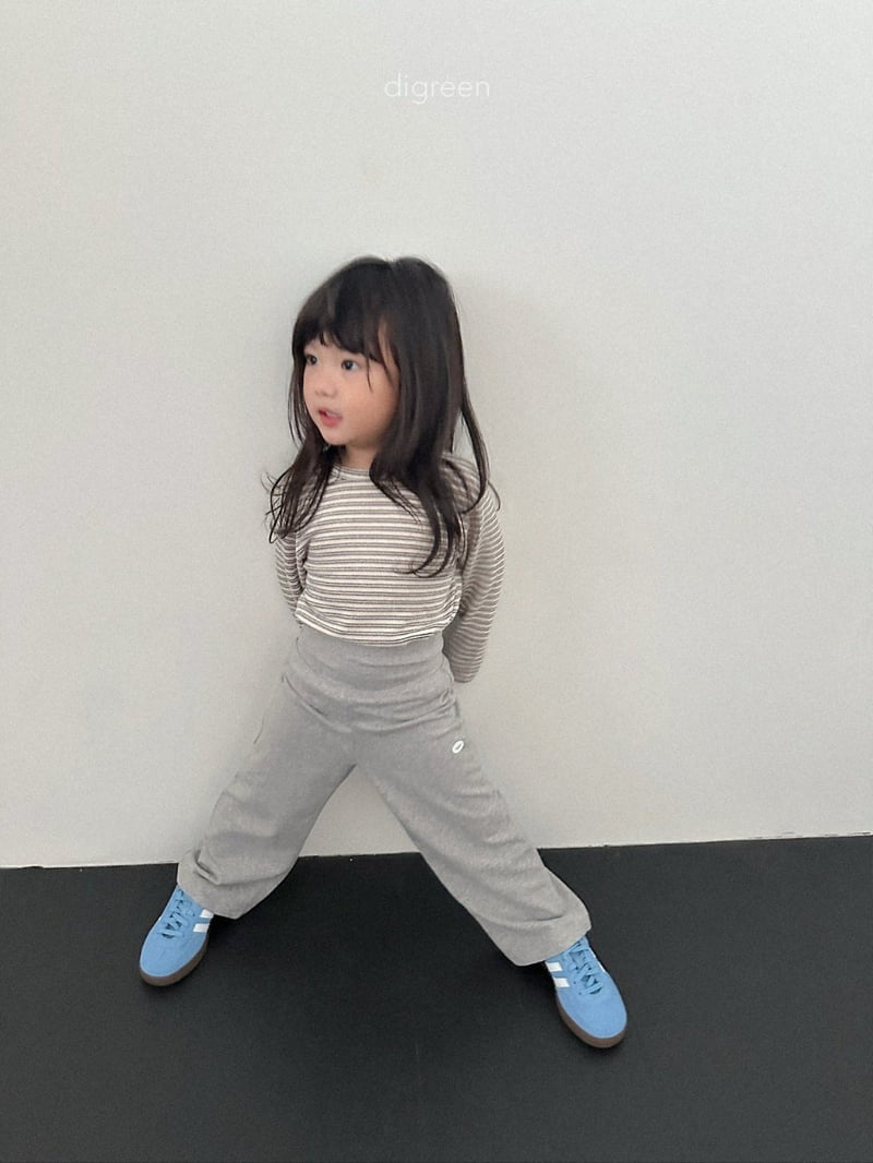 Digreen - Korean Children Fashion - #kidsshorts - Striped Latte Tee - 8