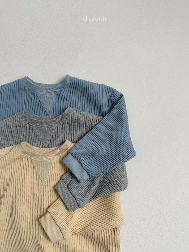 Digreen - Korean Children Fashion - #kidsshorts - Flat Waffle Sweatshirt - 3