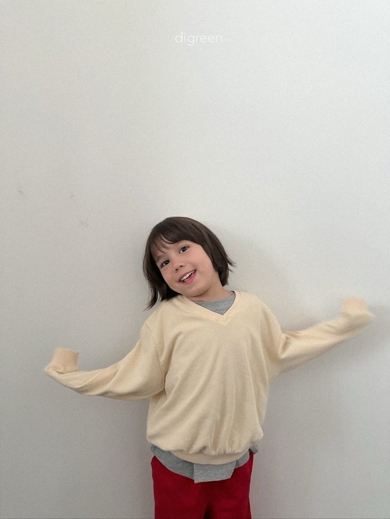 Digreen - Korean Children Fashion - #kidsshorts - Teddy V-Neck Sweatshirt - 5