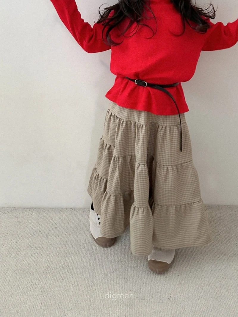 Digreen - Korean Children Fashion - #fashionkids - Check Tiered Skirt - 4