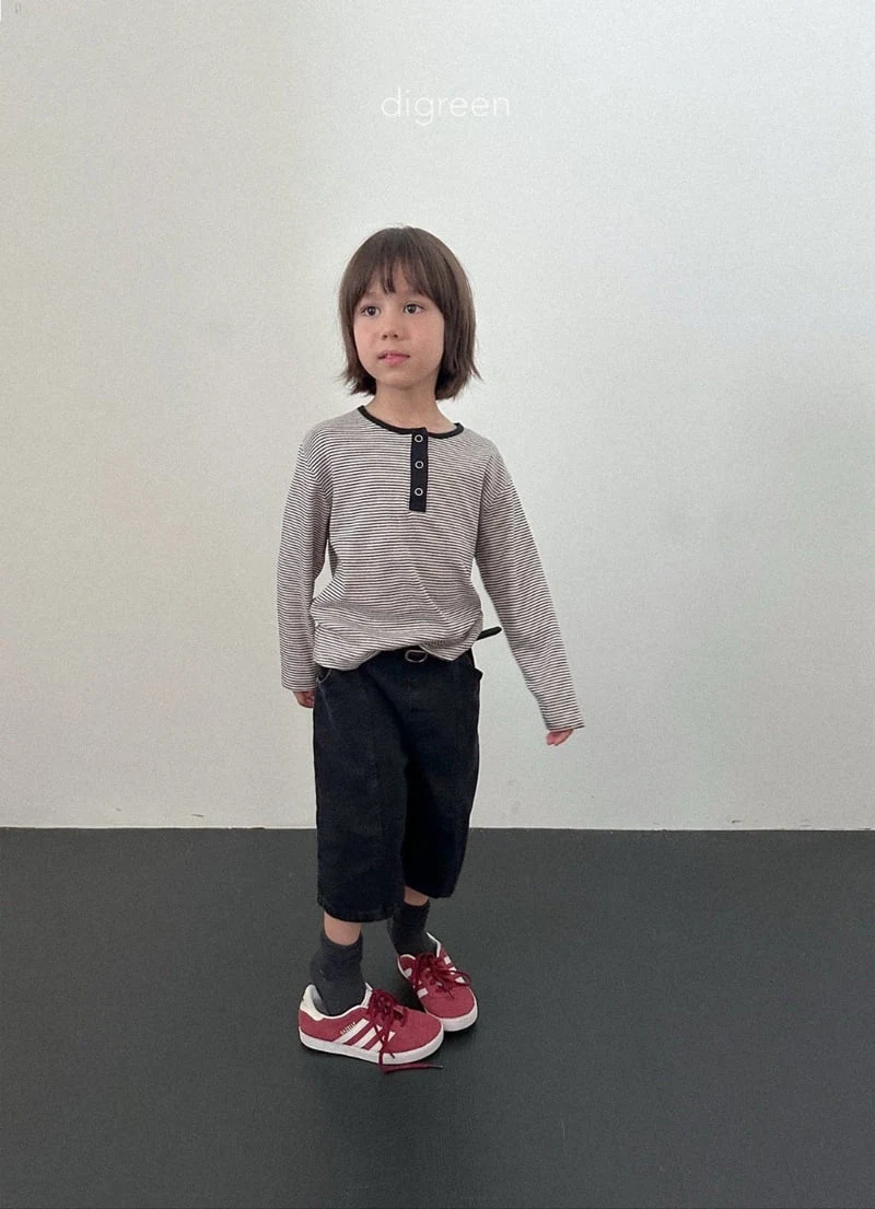 Digreen - Korean Children Fashion - #kidsshorts - Henley Neck Ale Tee - 6