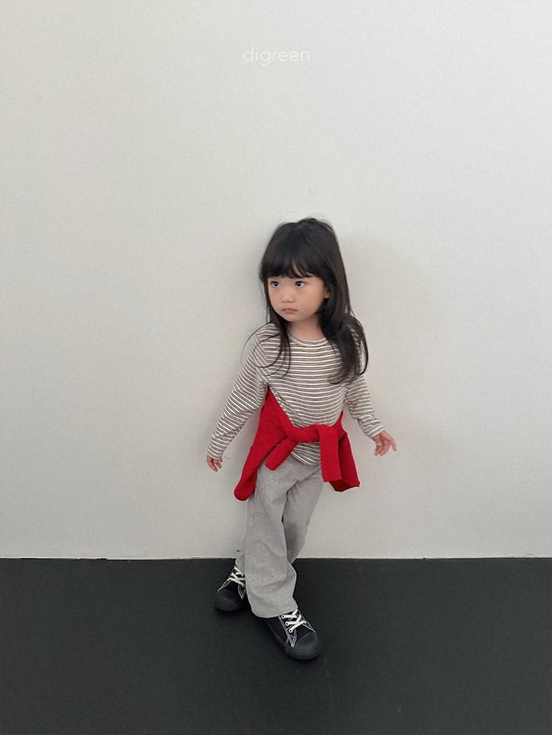 Digreen - Korean Children Fashion - #kidsstore - Striped Latte Tee - 9