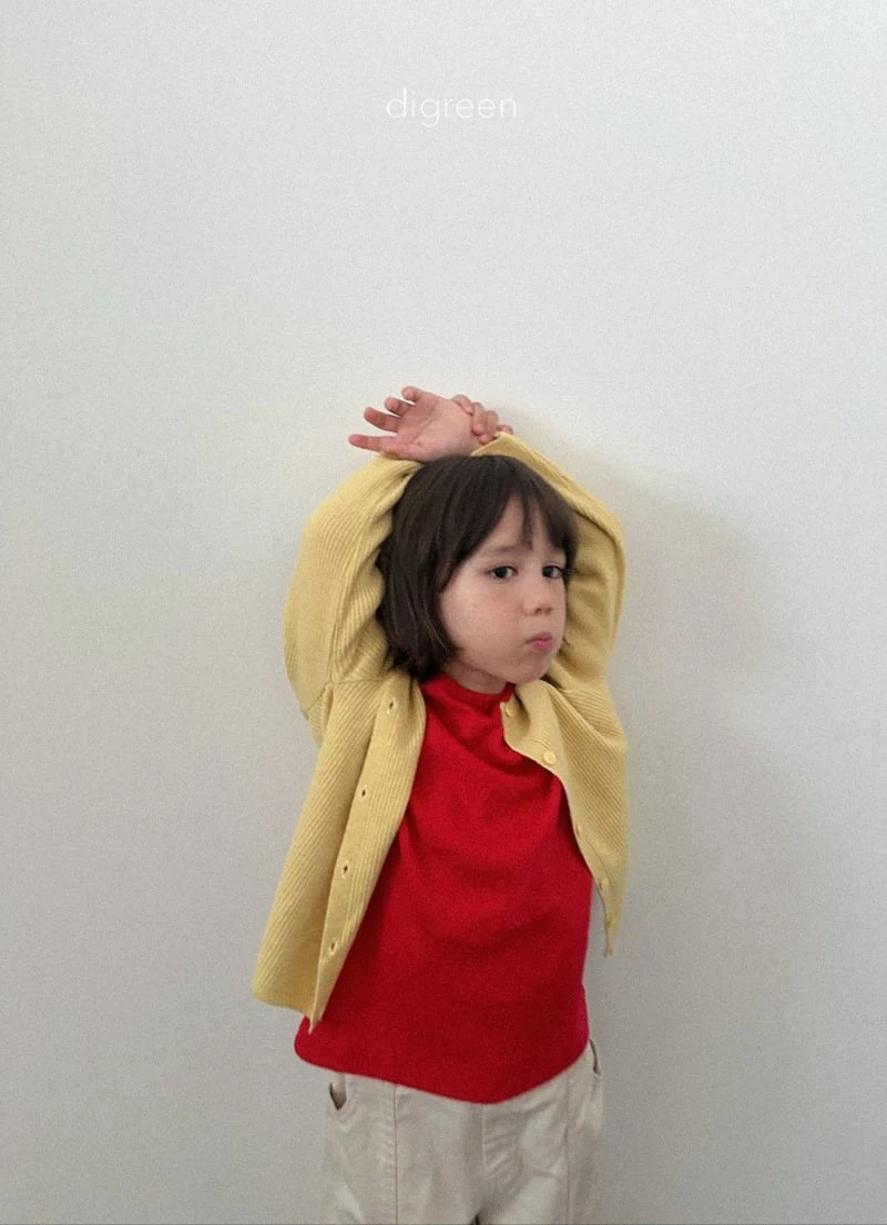 Digreen - Korean Children Fashion - #kidsshorts - Hug Ribbed Tee - 4