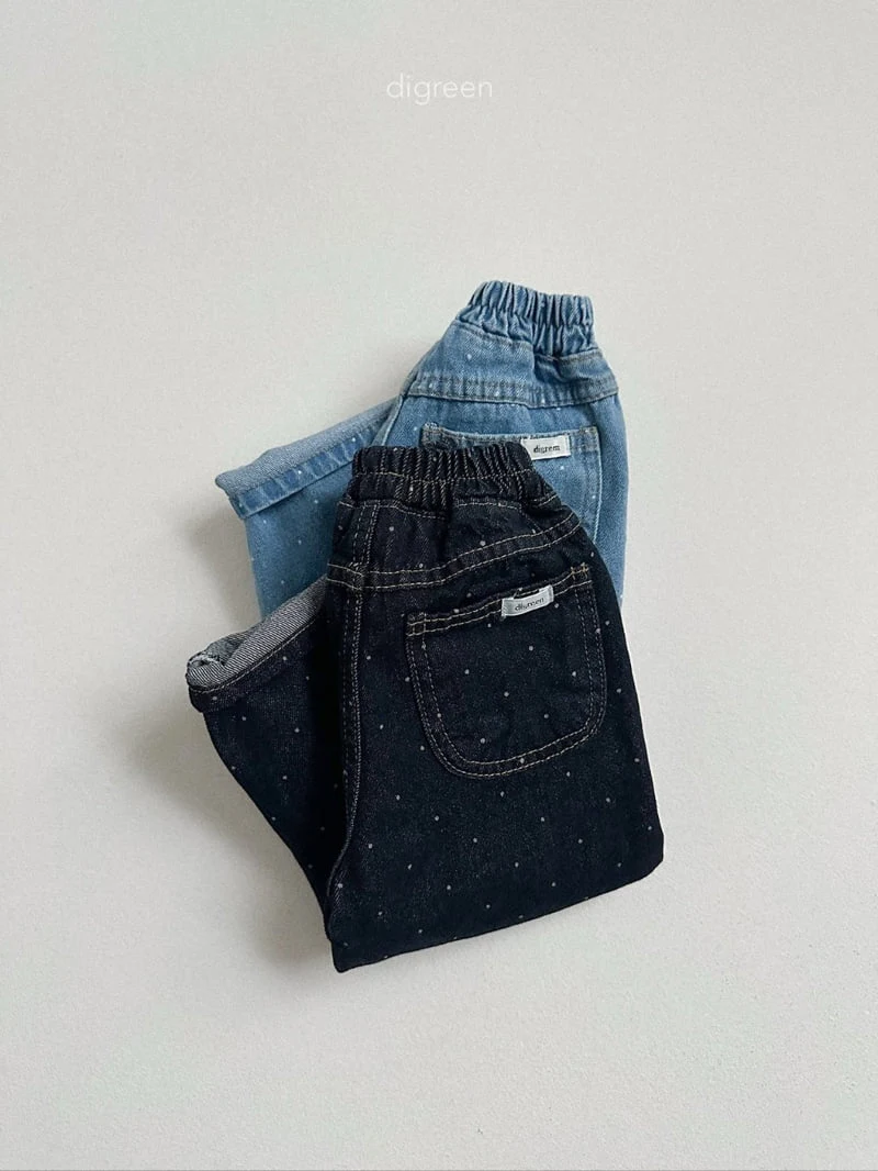 Digreen - Korean Children Fashion - #kidsstore - Dot Denim Pants - 3