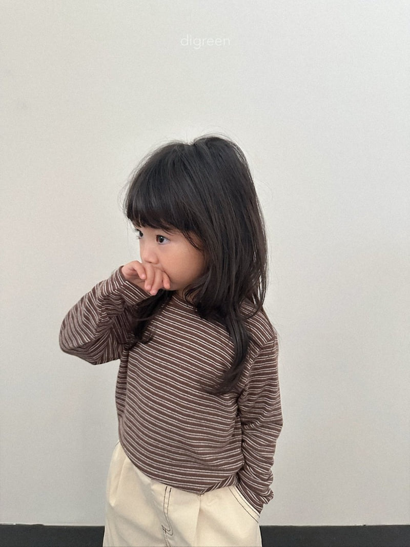 Digreen - Korean Children Fashion - #kidzfashiontrend - Striped Latte Tee - 10
