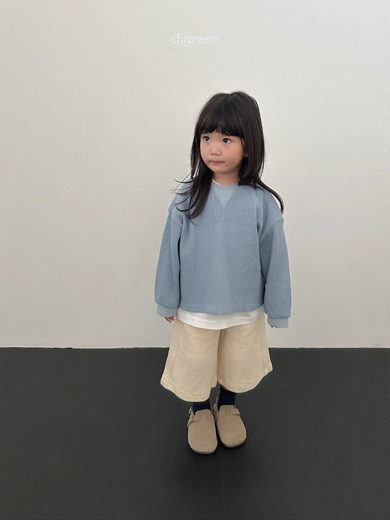 Digreen - Korean Children Fashion - #kidzfashiontrend - Flat Waffle Sweatshirt - 5
