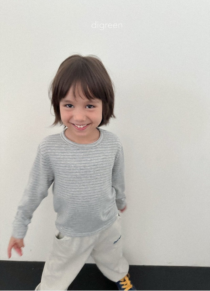 Digreen - Korean Children Fashion - #littlefashionista - Striped Latte Tee - 12