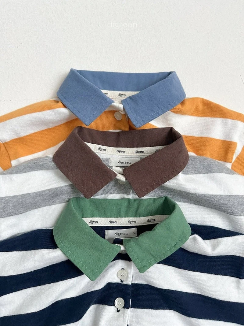 Digreen - Korean Children Fashion - #littlefashionista - Striped Collar Sweatshirt - 3