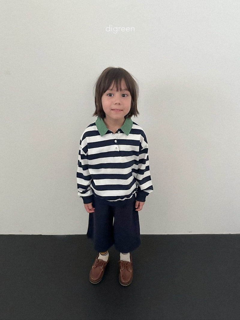 Digreen - Korean Children Fashion - #littlefashionista - Striped Collar Sweatshirt - 4